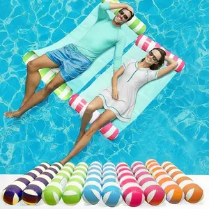 4-in-1 Multi-Purpose Water Hammock, Saddle, Lounge Chair & Drifter.Upgraded XL Striped Pool Floats! Perfect summer water toys for adults & family pool parties! ️️Premium Non-Stick PVC Material ensures ultimate comfort.