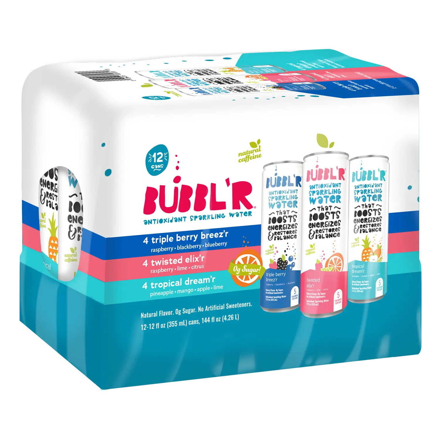 BUBBL'R Antioxidant Sparkling Water 12pk