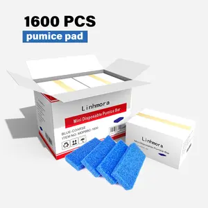 Linhmora 1600 PCS Salon-Grade Blue Pumice Pads | Bulk Coarse Grit Foot Files for Callus Removal - Disposable Exfoliating Sponges for Podiatrists & Techs (USA Stock)