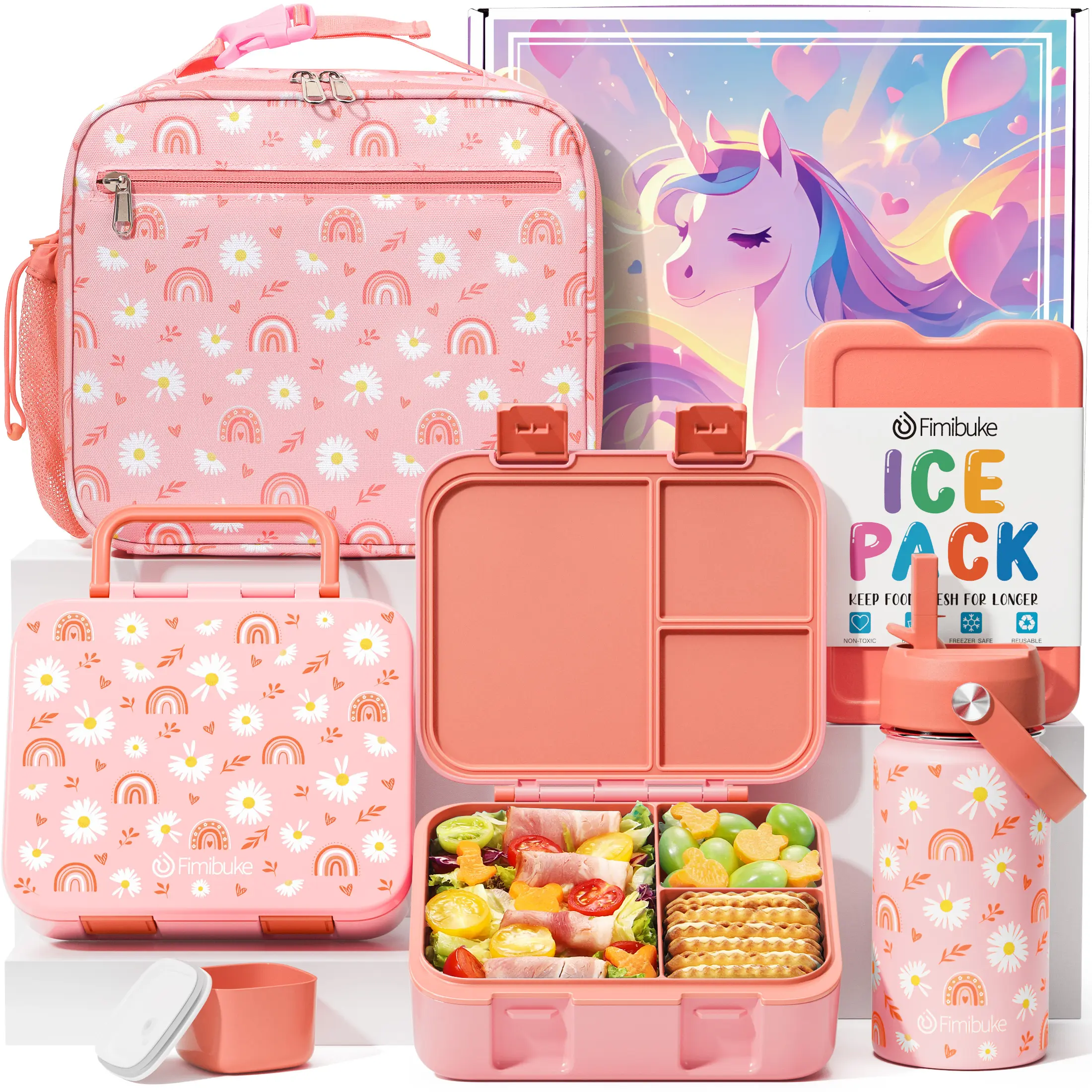 A5.Thermos Bottle Sets-Rainbow Daisy