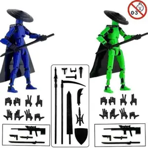 T13 Action Figure Set of 2, Fully Assembled, 3D Printed Multi-Jointed Dolls, Kung Fu Style, Perfect Gift for Collectors, Holiday Surprises