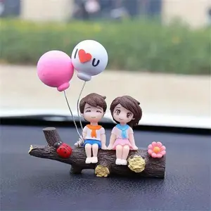 Cute Cartoon Car Decoration,Couple Ornaments, Car Dashboard Decorations Girl and Boy Ornament,Car Interior Resin Ornaments Suit,Dashboard Figurine Gifts for Automotive Ceiling Fans