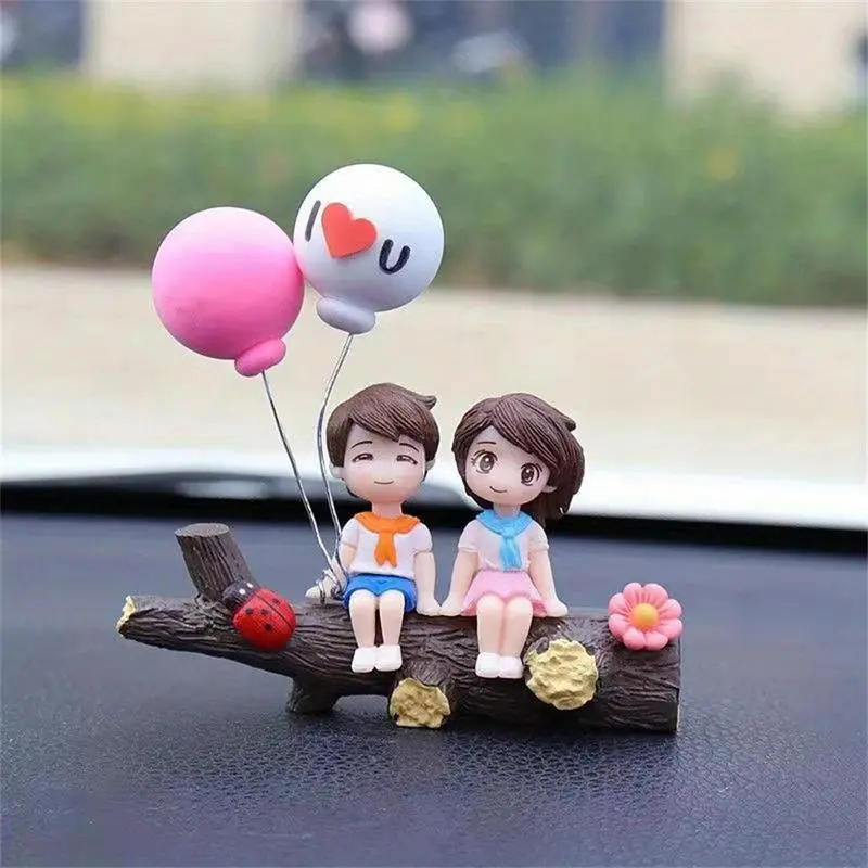Cute Cartoon Car Decoration,Couple Ornaments, Car Dashboard Decorations Girl and Boy Ornament,Car Interior Resin Ornaments Suit,Dashboard Figurine Gifts for Automotive Ceiling Fans