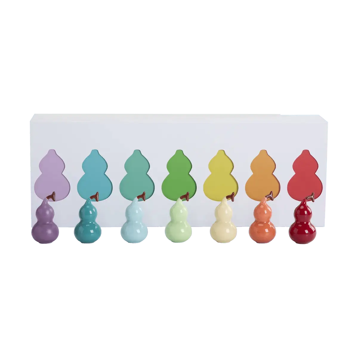 MR.NANSHAN 7 Colors Gourd Tea Pet Set - Auspicious Fu Lu Shou Tea Ceremony Ornaments for Home Decor & Gifts