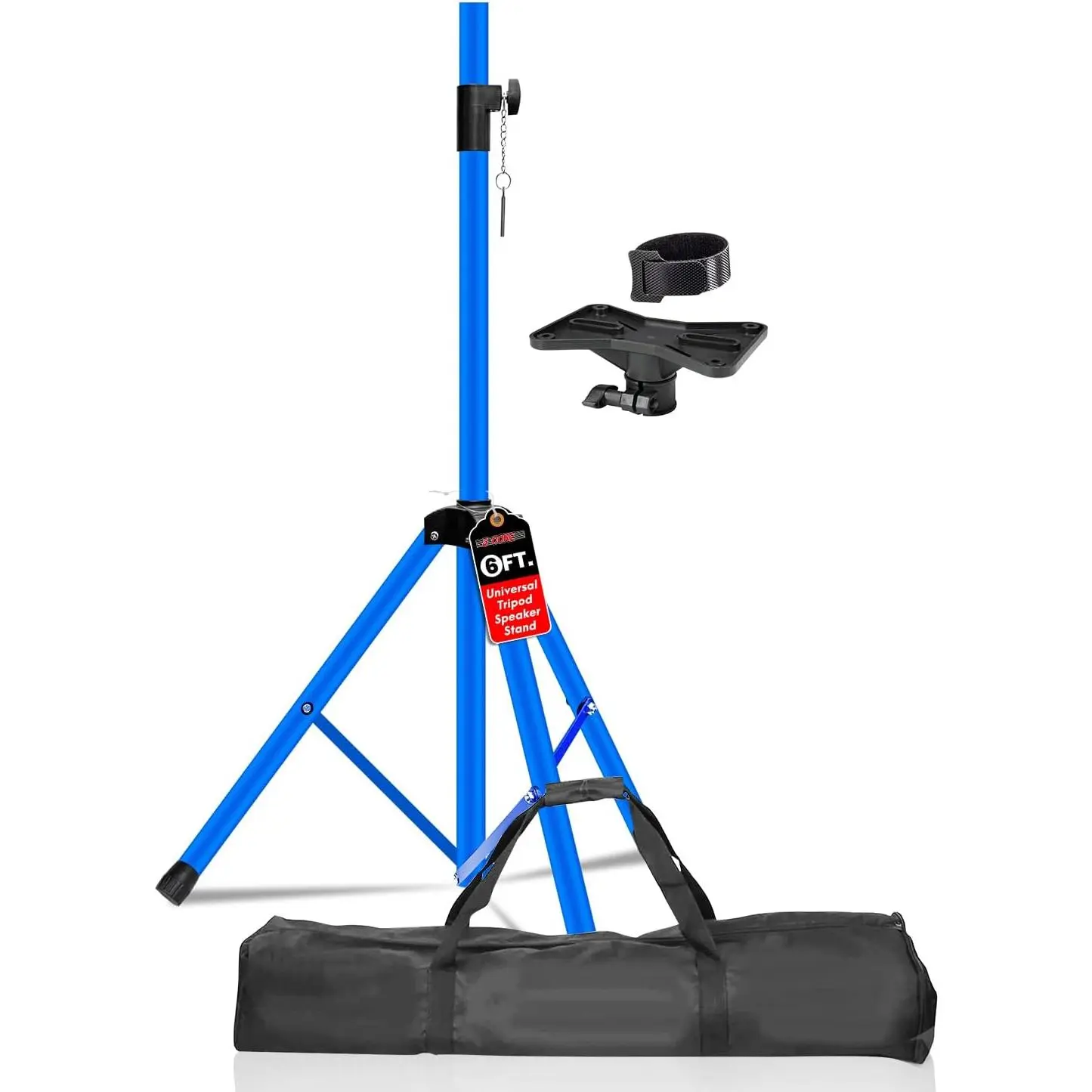 5 Core Universal Alloy Speaker Stand, Durable Steel Construction, 132lb Capacity Foldable Tripod, Adjustable Height up to 72in, 35mm Compatible Insert, Metal Safety Pin & Carry Bag Included (Audio & Video Accessories), Dj Setup