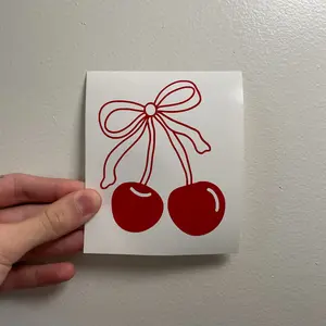 Cherry Bow Vinyl Decal for Car, laptop decal, car accessories, Window Sticker
