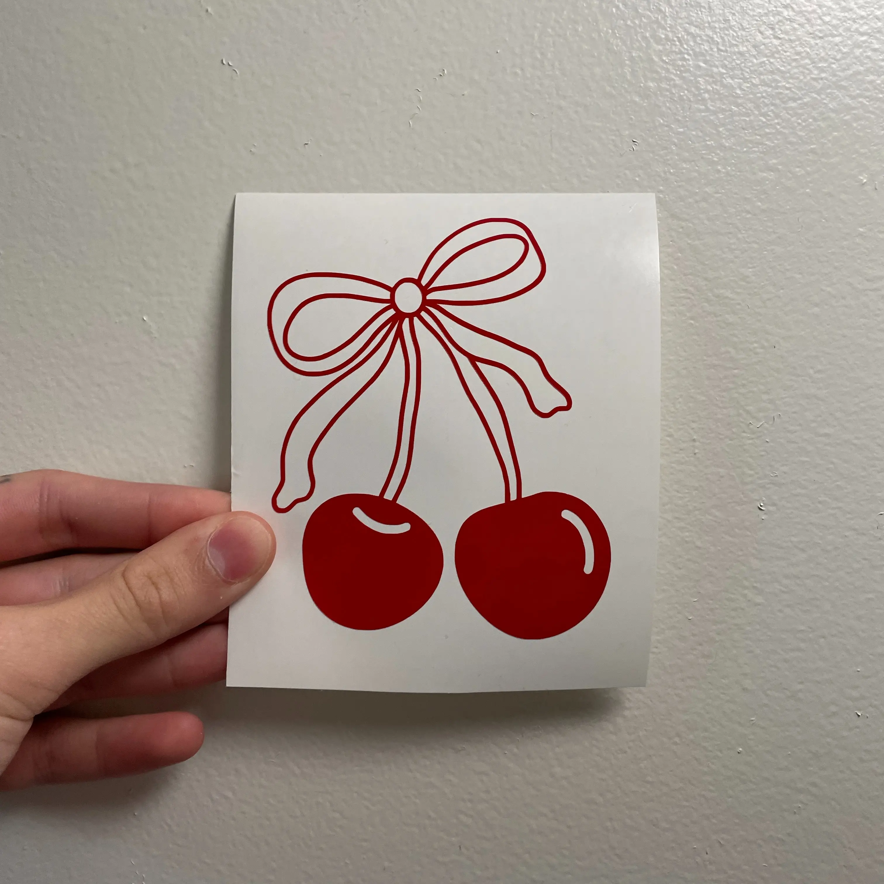 Cherry Bow Vinyl Decal for Car, laptop decal, car accessories, Window Sticker