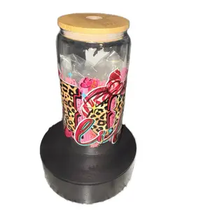 16 oz Glass Tumbler with Bamboo Lid & Plastic Straw Reusable Fashionable Design for On-the-Go Drinks Hand Wash Only Clear View Natural Touch Complete Drinking Solution