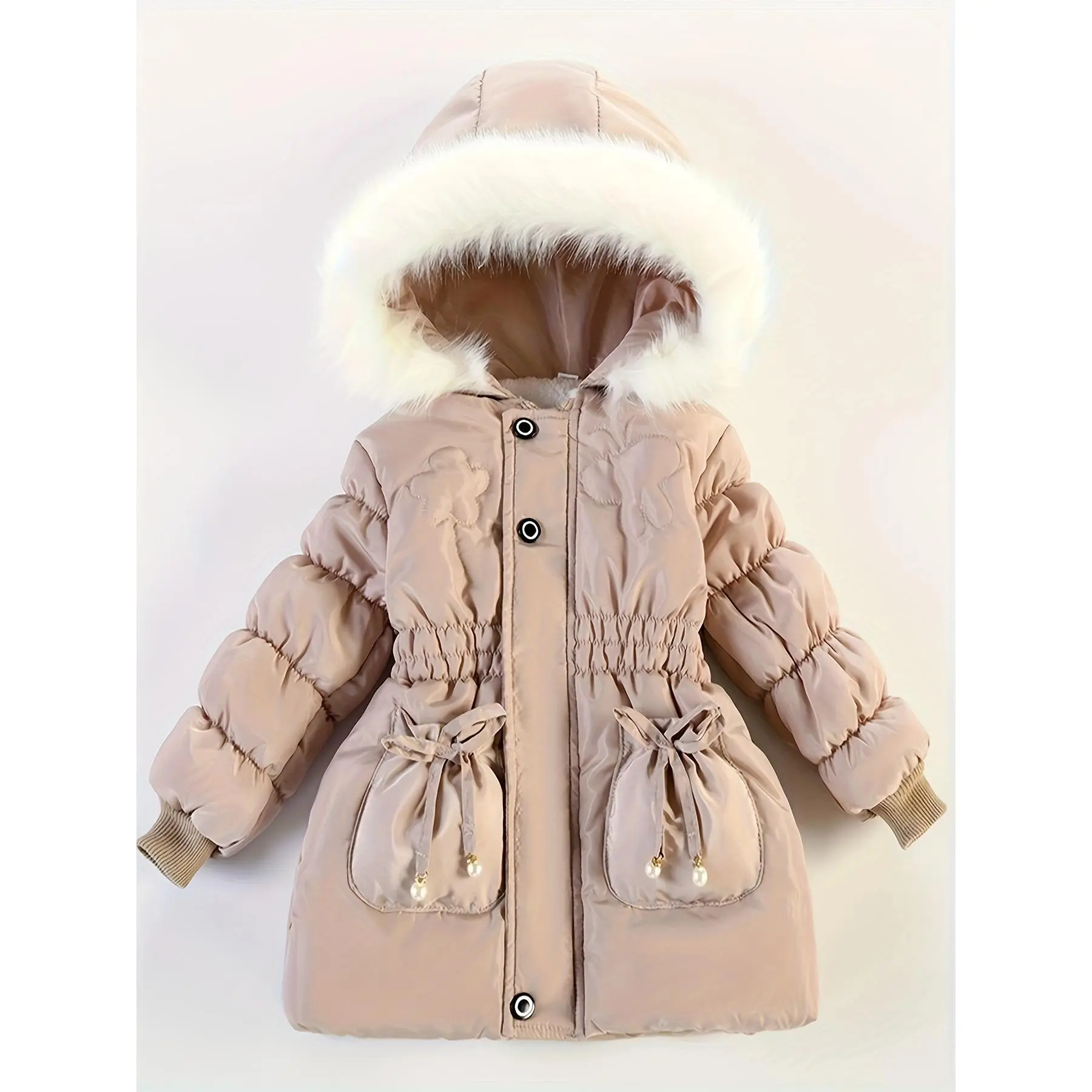 NewFlower Autumn and Winter Girls' Jacket, Warm Little Princess Hooded Zipper Youngsters Coat 2-5 Years Old Youngsters's Clothing