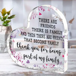 1pc Friendship Gifts - Acrylic Heart-shaped Friendship Gifts for Her-Gifts for Distant Relationships, Gifts for Girlfriends, Birthday Gifts Decor Signs