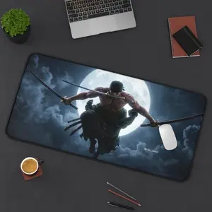 Samurai Warrior Desk Mat Roronoa Zoro Night Sky Gaming Mousepad