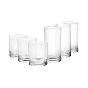 Tennyson 12-Piece Cooler and Rock Glasses Set - Durable Glassware for Versatile Beverage Serving, Clear Construction for Any Occasion - Stylish
