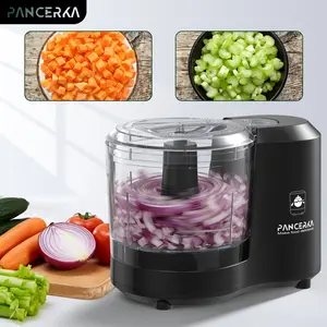 PANCERKA Small Food Processor 1.5 Cup, Electric Mini Chopper with One-Touch Pulse, 100W Motor & Stainless Steel Blades, Dishwasher Safe for Vegetables, Nuts, Herbs