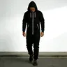 Men's Polyester Fleece Soft Long Sleeve Sweater Hooded Jumpsuit - Casual, Smooth, Loose Fit 1-Piece Outdoor Overalls for Warm Menswear