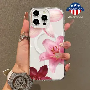 Magnetic Soft Case for iPhone11/12/13/14/15/16/promax,  The iris pattern MagSafe Compatible,Springtok Pattern Design Lightweight,y2k cased,AntiScratch,and Trendy Protector Screen Protector Aesthetic Resistance