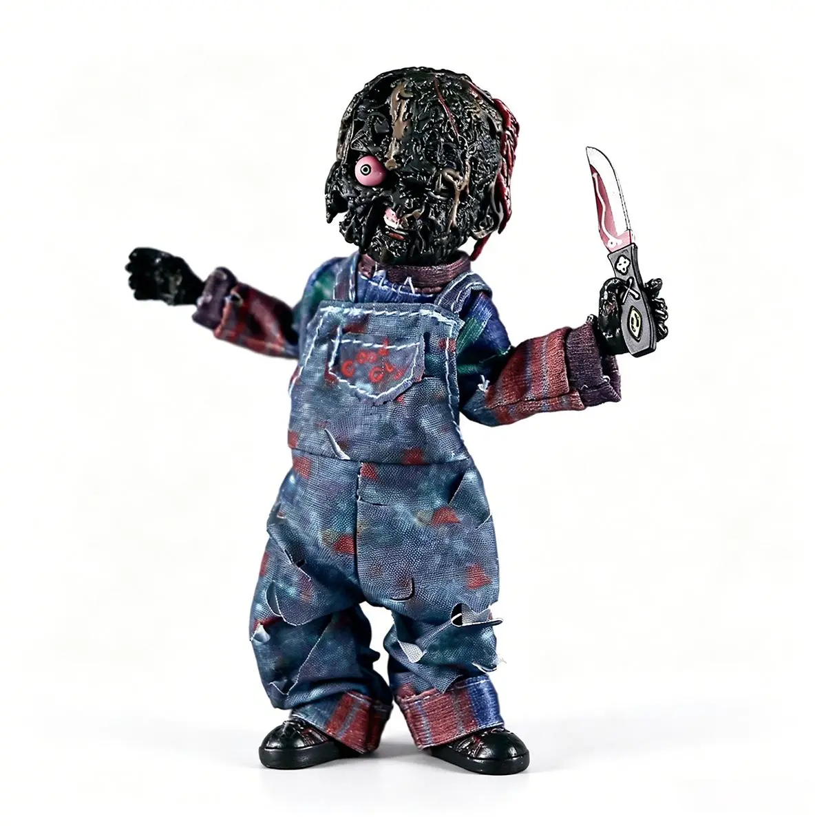 12.5cm Child's Play Chucky Action Figure - Charred Burnt Edition with Real Cloth Outfit, Articulated Horror Doll, PVC Toy Gift for Classic Horror Fans, Ideal for Toy & Figure Photography (3D Figurine, Character Doll, Decorative Pieces), Toy Photography