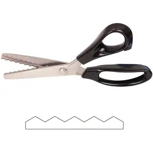 Dressmaking Sewing Craft Professional Stainless Steel Pinking Shears Comfort Grip Serrated & Scalloped Blades Tailor Decorative Tool for Fabrics Leather Paper Craft (Serrated 7mm)