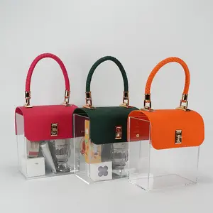 Embossed pattern transparent acrylic gift box luxury multicolor