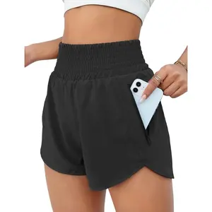 Women's Athletic High Waisted Running Shorts with 2.5" Pocket for Gym Workout Sizes S to XL Fit 55-70 kg Comfortable & Stylish
