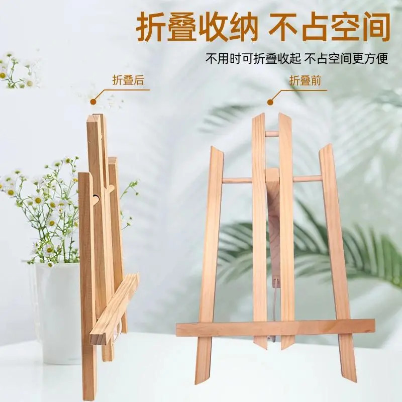 Wooden Triangular Easel, Mini Desktop Photo Frame TCG Card Stand, Foldable Painting Easel, Sketch Children's Small Art Easel