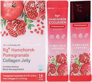 Rg+ Hamchorok Pomegranate Collagen Jelly 20gx14stick Anti-Aging Korean Beauty 360DA Marine Collagen Vitamin C&E Ginseng for Skin Hair Nail Joint Health Edible Supplement Dietary Healthcare Fitness Colagen Fish Bathroom