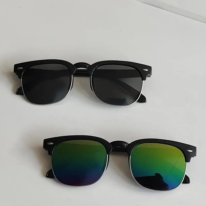 1/2pcs New Stylish Glasses with Metal Rivets for Youngsters., Youth Fashion Glasses Design | Lightweight Glasses