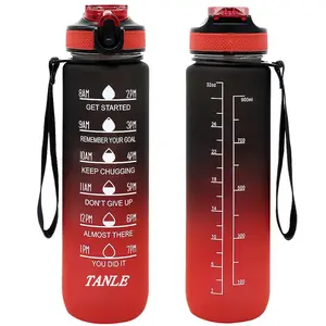 1000ml Sports Water Bottle, Portable Large Capacity Drinking Cup with Straw & Strap for Outdoor Sports School Camping Running, Travel Accessories, Water Bag, Exercise Water Bottle, Leakproof Water Bottle, Leakproof Reusable Bottle