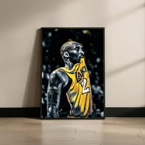 Kobe Bryant Lakers Wall Art Print, Black Mamba Basketball Poster, Modern Sports Decor for Man Cave ( Unframed - Print Only )