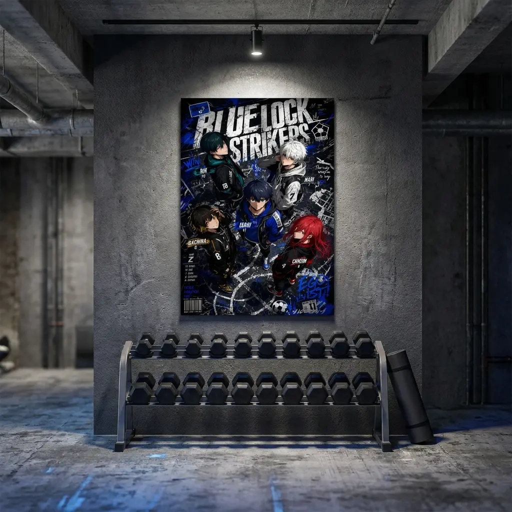 Blue Lock Anime Framed Magazine Poster Print - Isagi, Rin, Nagi, Bachira, Chigiri Artwork, Modern Aesthetic Home Decor, Easy Hang Gamer Sports Gaming Room Wall Hanging, Ideal Gift