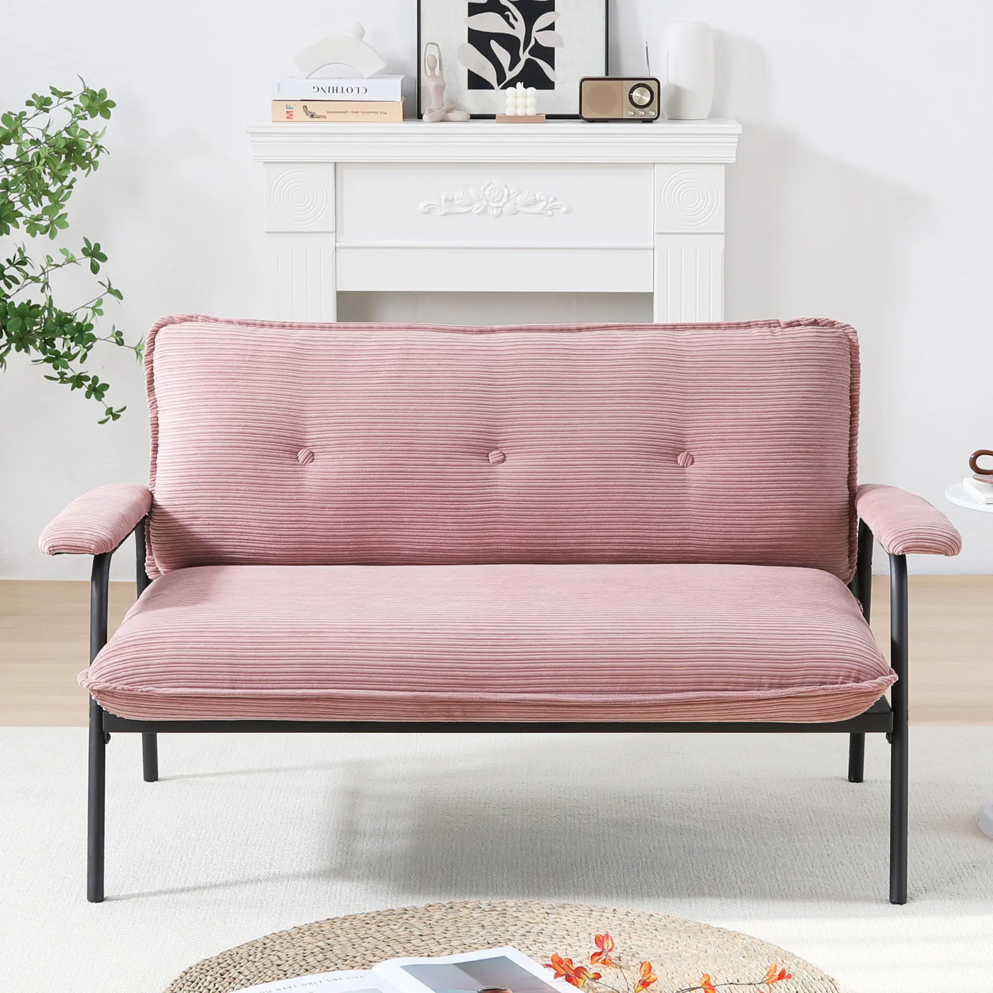 53" Chenille Upholstered Buttons Tufted Sofa - Spacious Layout for Small Apartments, Ideal for Movie Watching & Working, Modern Comfy Couch, Upholstered Couch, Buttons Tufted Couch