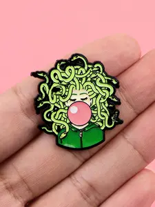 Unique Zinc Alloy Cartoon Character Enamel Pin Badge, Backpack Hat Clothing Accessory, Daily Gift for Colleagues Friends