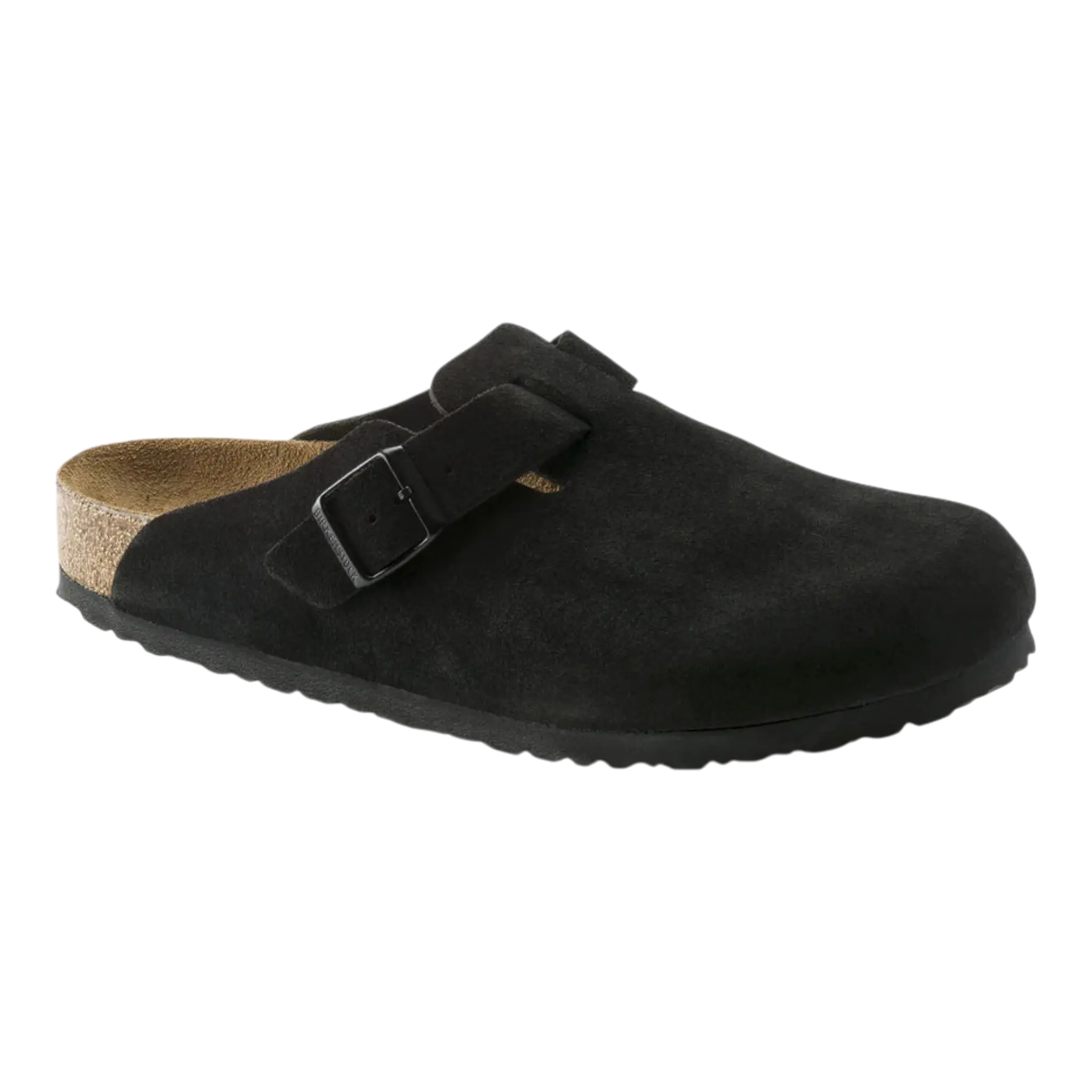 Birkenstock Boston Soft Footbed Suede Clogs in Black | Men