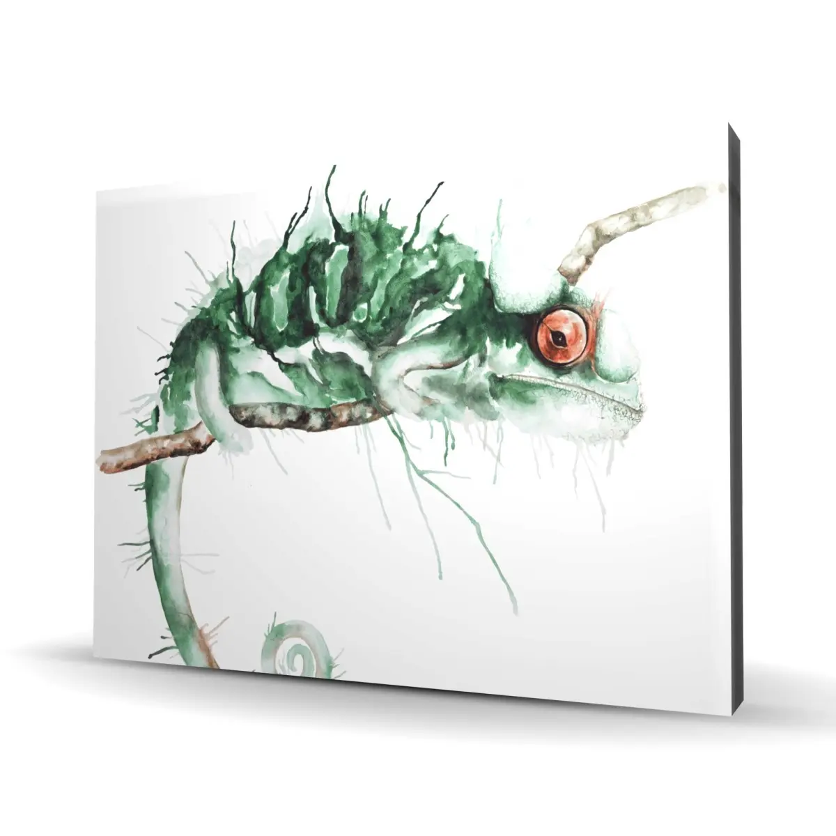 Begin Home Decor C1RC3648850IRE 36 x 48 in. Chameleon on the Lookout - Green Canvas Home Decor Art