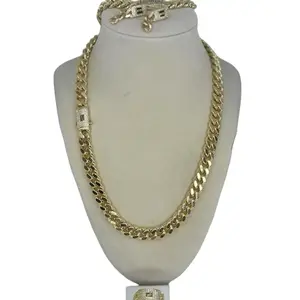 Jewelry laminated gold accessories necklace, bracelet, earrings, ring.