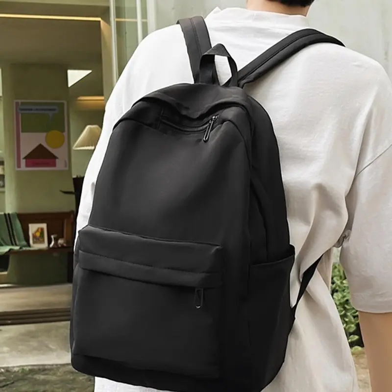 Casual Plain Zipper Backpack, Casual Daypack Backpacks, Large Capacity Multi-layer Backpack, Backpack for Men & Women, Casual Backpack for Work & School, Durable, Multifunctional, Daily Backpack, Daily Use Backpack