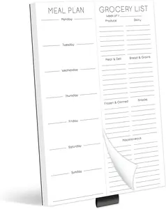 Meal Plan & Grocery List Magnetic Notepad for Refrigerator | For Shopping Lists Planner Organizer Memo Note Pad for Fridge | Kitchen Gift for Mother, Girlfriend | 7x10 Inches, 52 Sheets