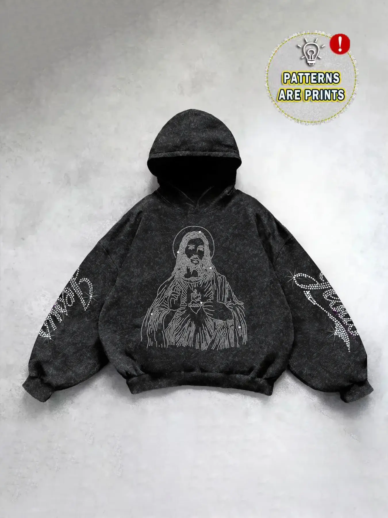 Men's Casual Hooded Sweatshirt with Jesus Faith Print, Perfect for Daily Commute, Trendy Streetwear, Ideal for Shop Visits