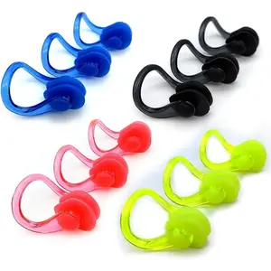 12 PCS Waterproof Swimming Nose Clip Silica Gel Swim Nose Plug for Kids and Adults with Bright Color