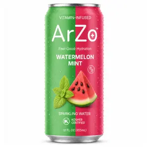 8 Pack Watermelon Mint Vitamin Infused Sparkling Water by ArZo Water – Organic, Vegan, Zero Sugar & Calories, Immunity & Stress Support, Refreshing Flavors, 12 FL OZ