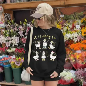It Is Okay To Goose Sweatshirt, Funny Silly Goose Crewneck, Mental Health Gift, Therapist Sweatshirt, Cozy Pullover