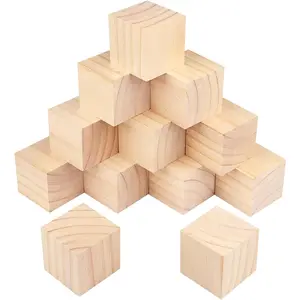 12 Packs Wooden Blocks for Crafts, 3.15 Inch Pine  Cubes, Wooden Cubes for , , Decorate, DIY Projects and Personalized Gifts,by .