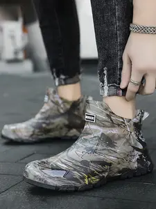 Men's All-Season Camouflage Ankle Rain Boots, Durable Wear-Resistant Craftsmanship, Outdoor Activity Practicality & Casual Fashion