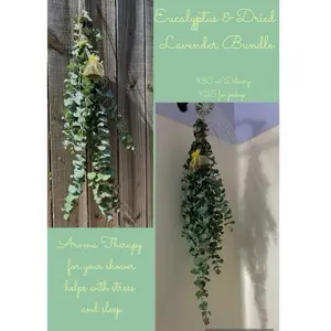 Eucalyptus & Dried Lavender Bundle for Aroma  Therapy Shower - Helps with Stress and Sleep