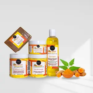 Cherichout Turmeric Even Skin - Skincare complete Set  (Moisturizer, Skin repair, natural healthy glow) made with Jojoba, Shea butter, Rosehip... skin complexion Correction, fades Redness, Acne