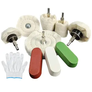 6 Drill Buffing Wheels and 3 Polishing Compounds, Multi-Specification Wheel Kit for Metal, Stainless Steel, , , Ceramic, Glass, and Other Surfaces