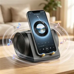Wireless Induction Audio Speaker Stand,Portable Audio Amplifier Stand for Smartphones & Tablets, 2-in-1 Desktop Stand with Resonance Sound Technology, Ideal for Home Office Desk Accessories Gifts，Father's Day gifts