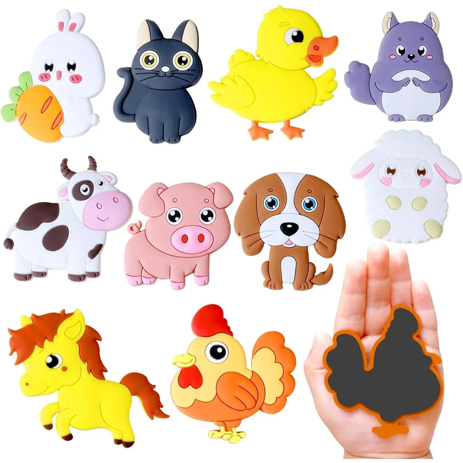 Refrigerator Magnets for Kids, Cute Farm Animals Fridge Magnet for Toddlers 1-3 Kids Magnets for Fridge Baby Educational Gift, Full Back Magnetic Toddler Magnets
