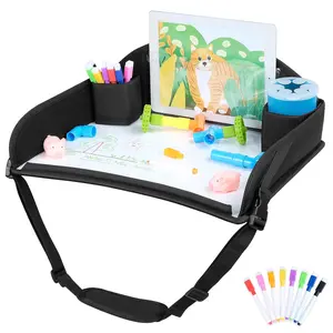 Kids Travel Tray for Toddler Car Seat, Lap Tray, Carseat Table Tray for Kids, Travel Tray for Airplane, Black