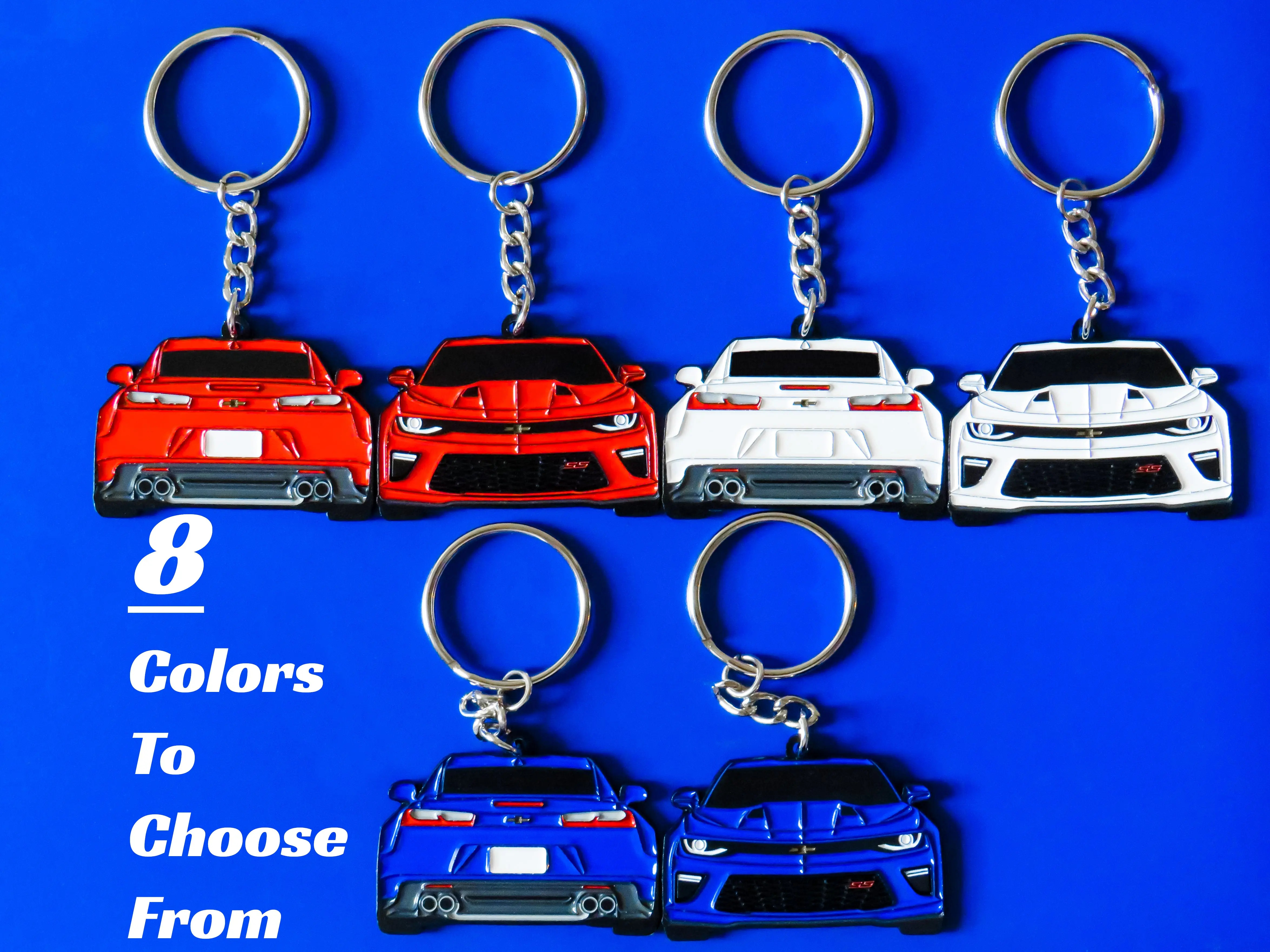 Keychain For Chevy Camaro SS 6th Gen 2-Sided 2016-2018 Key Ring Unique & Cool Gift For Car Enthusiast, Car Guys, Gearhead, Dad, Him, Her, Boyfriend