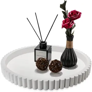 Modern Silicone Material RoundTray ideal for Coffee Tables Decor, MinimalistArt Centerpiece, Home Decoration, PerfumeDisplay, Fashion Centerpiece, Coffee Bar Decor